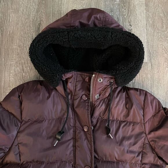 Coach Bordeaux Purple Long Puffer Coat - Size: Medium - Picture 13 of 13
